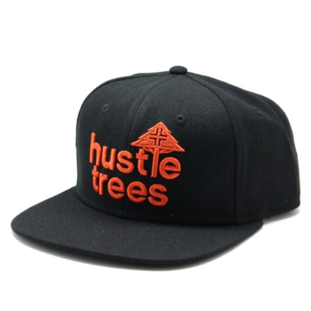 LRG Hustle Orange on Black Snap Back Hat